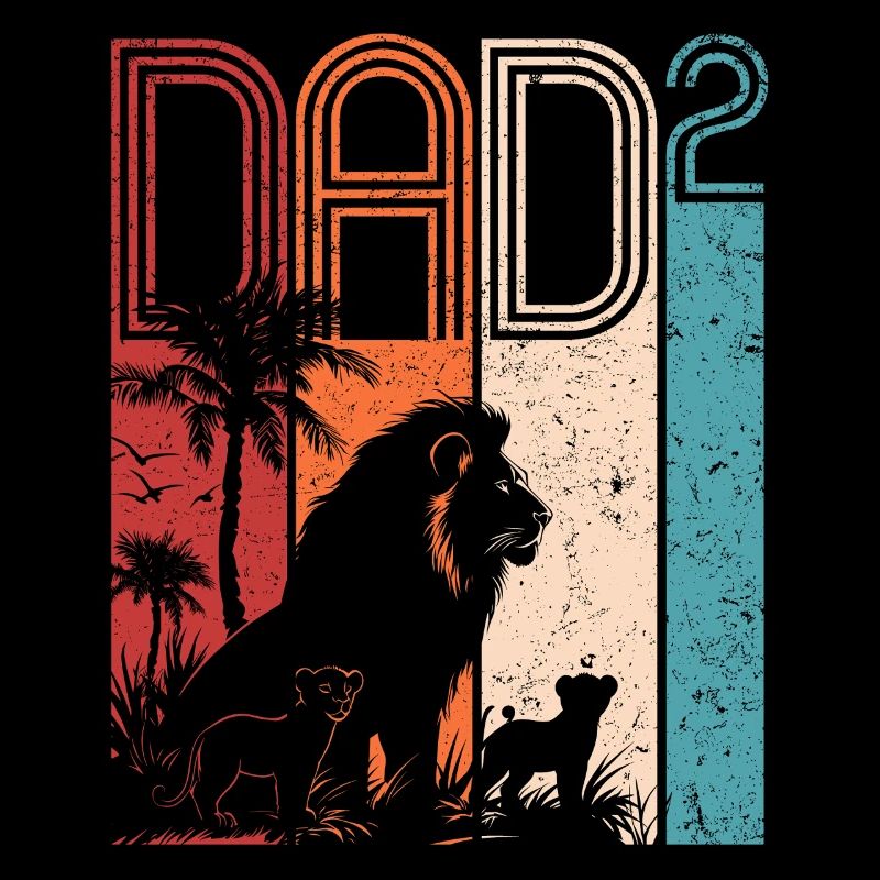 Vater Mit Zwei Kindern Löwe Geschenk Vatertag