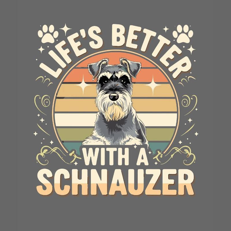 Das Leben Ist Besser Mit Einem Schnauzer Retro