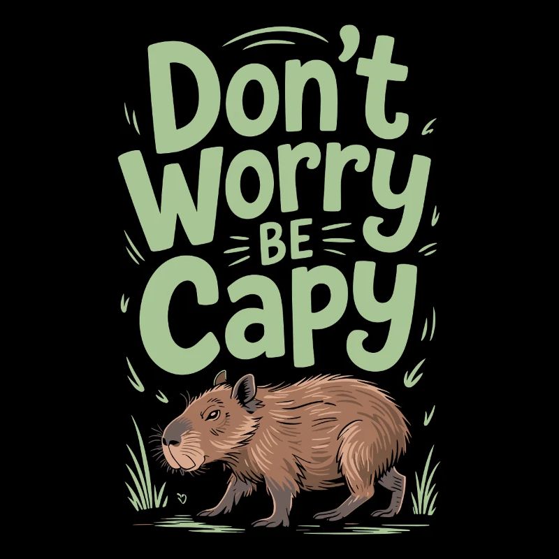 Capybara Dont Worry Be Capy Wasserschwein Nagetier