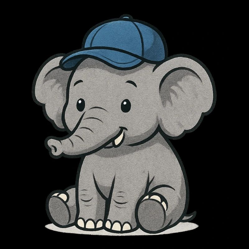 Cooler Elefant mit Basecap – Lustiges Cartoon