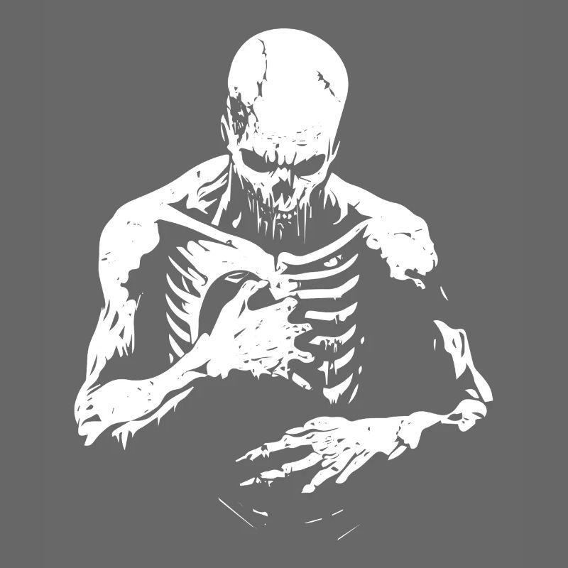 Zerfallender Zombie greift in Brustkorb