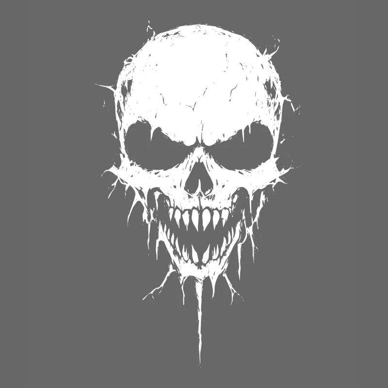 Melting skull with grinning grimace