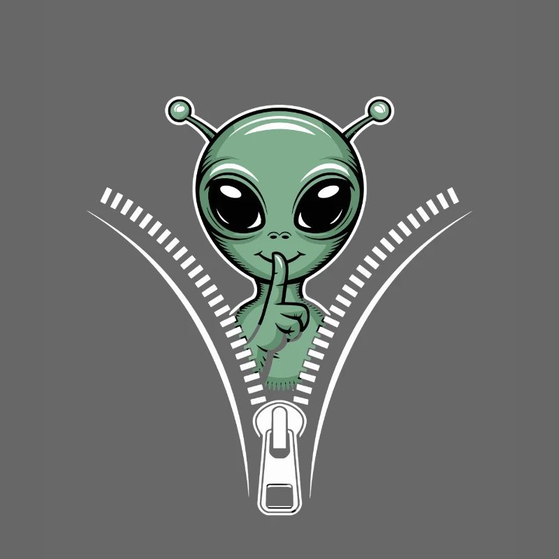 Drôle d’extraterrestre avec conception de fermeture éclair