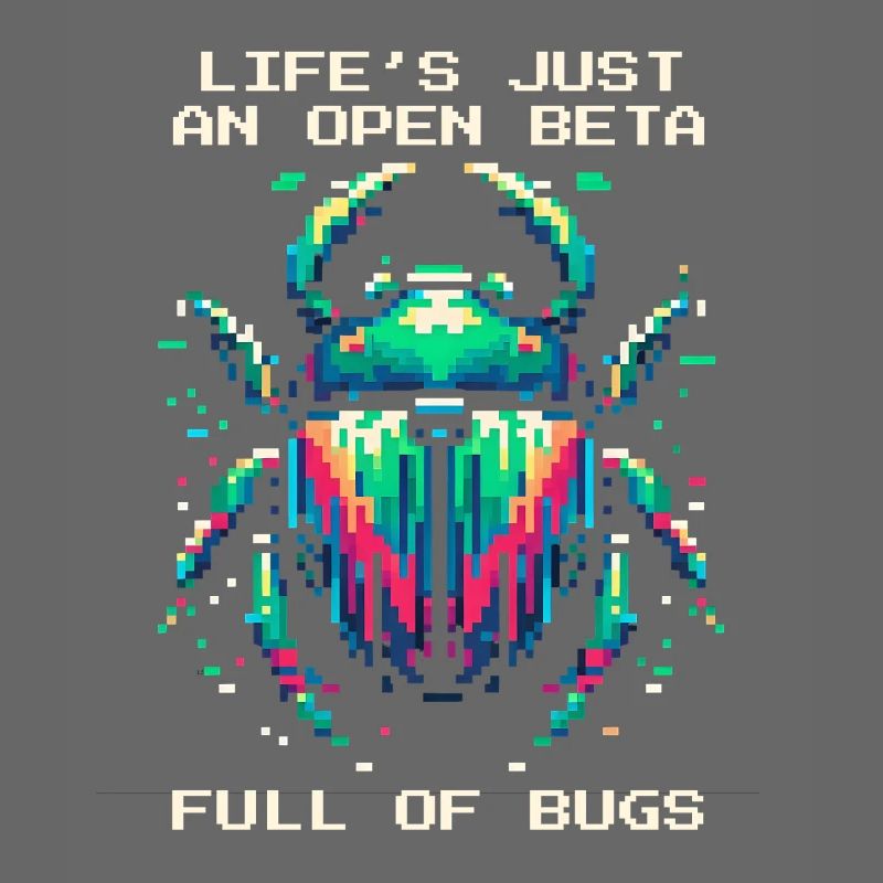 Bug Leben Beta Bugs Retro Pixel Art Humor Gaming