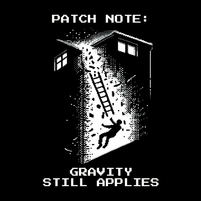 Schornsteinfeger Gravitation Dach Retro Pixel Art