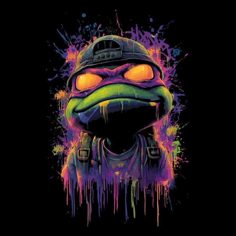 Graffiti Frog Street Style Urban Comic Look Neon