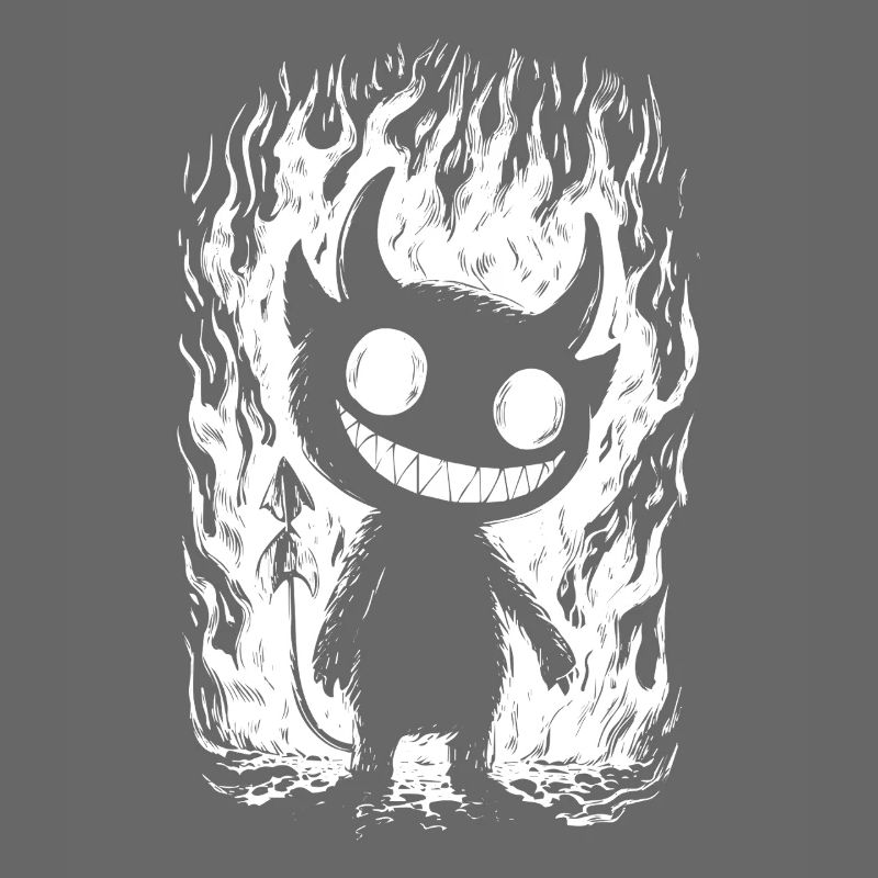 Grinning Devil Cartoon – Black Humor Devil