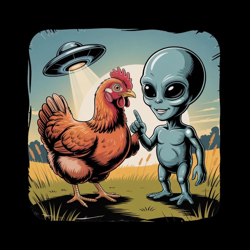 Aventure extraterrestre et soucoupe de poulet