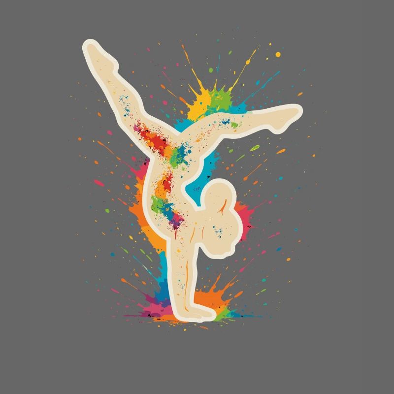 Équilibre sur les mains du gymnaste - Conception d’éclaboussures colorées