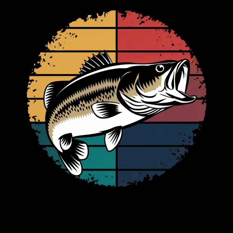 Pêche à l’achigan rétro Pêcheur d’achigan à grande bouche