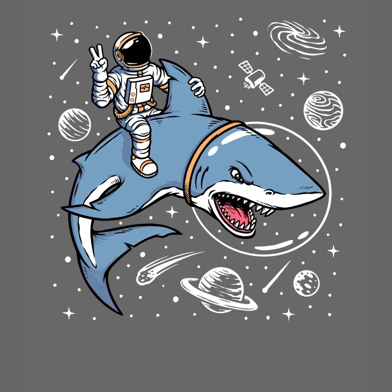 Astronaut Riding a Space Shark
