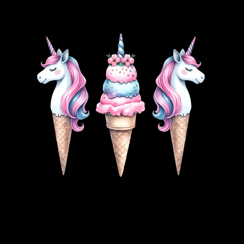 Retro Einhörner Eis Eiskreme Eiscrem Kinder Kind
