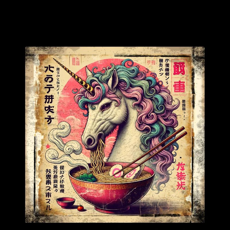 Ramen Licorne Grunge Style d’affiche