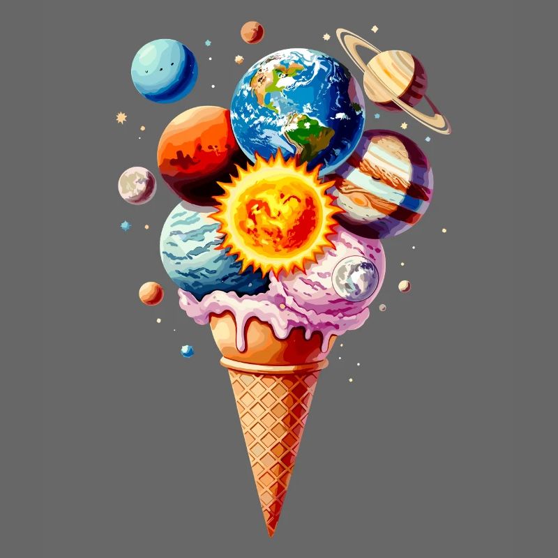 Planeten Eiscreme Waffel Eis
