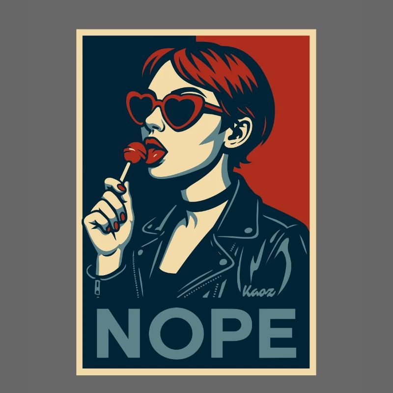 Fille rétro pop art – Affiche de déclaration NOPE