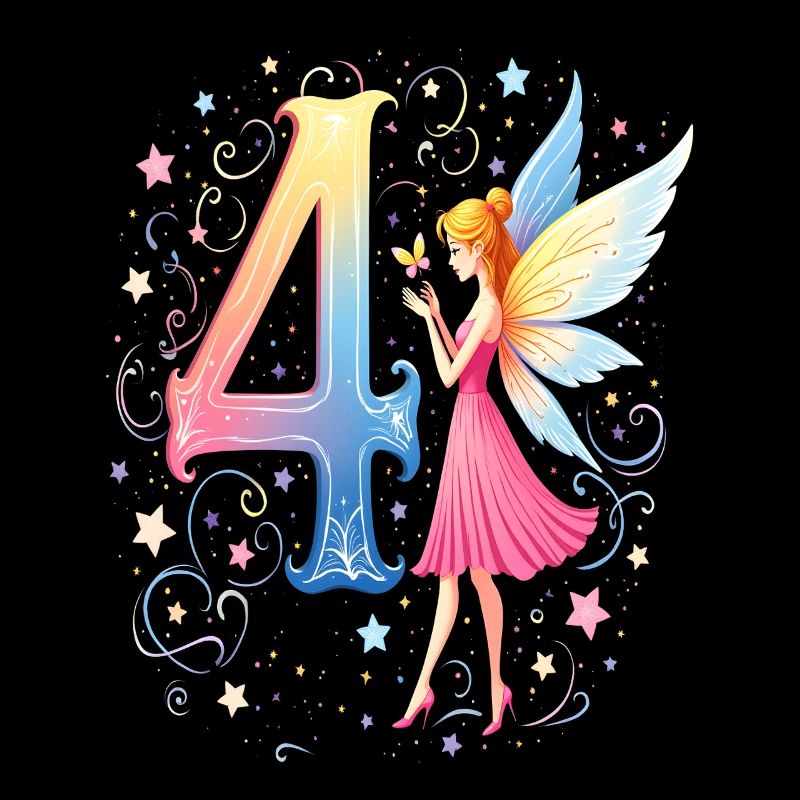 Douce Fée 4ème Anniversaire pour les filles