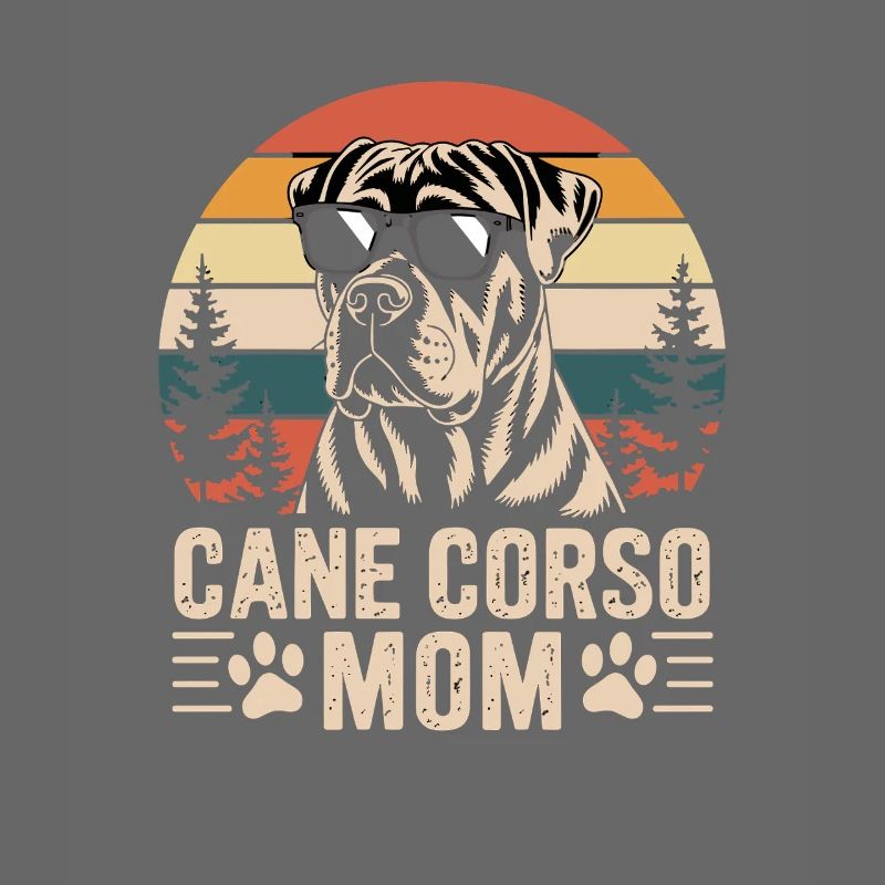 Stolze Cane Corso Mama Retro Design