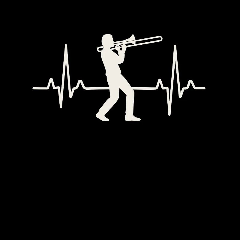 Trombone Herzschlag – Musiker & Posaune Design