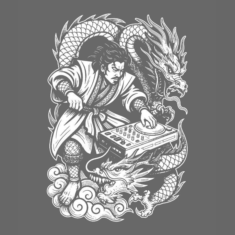 Samurai Shirt: Dragons Dancing Through Party Night