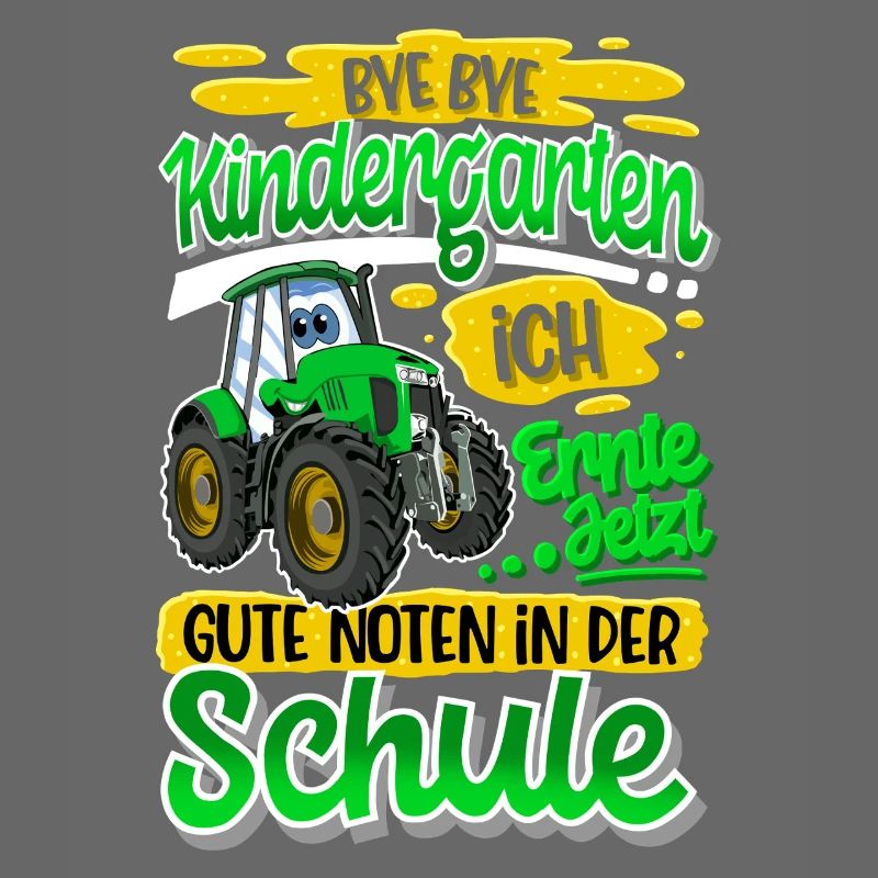 Einschulung Schulkind Traktor