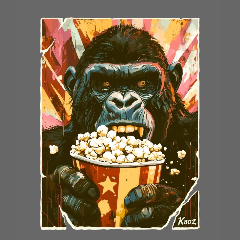 Gorille au pop-corn