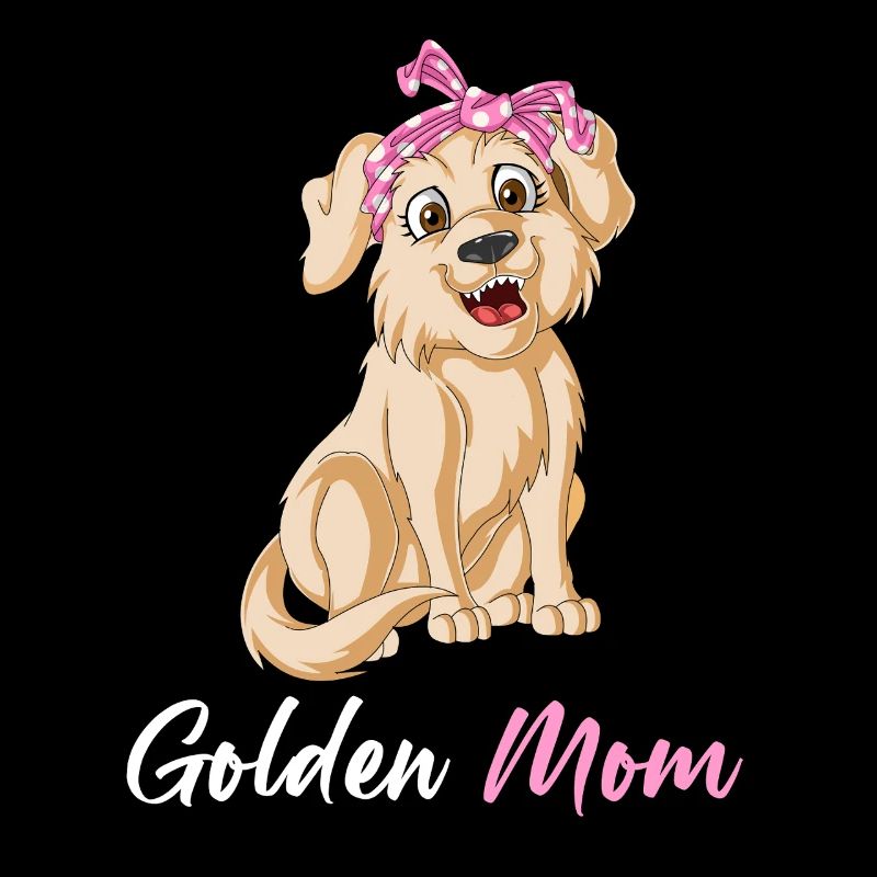 Conception graphique ludique de maman Golden Retriever