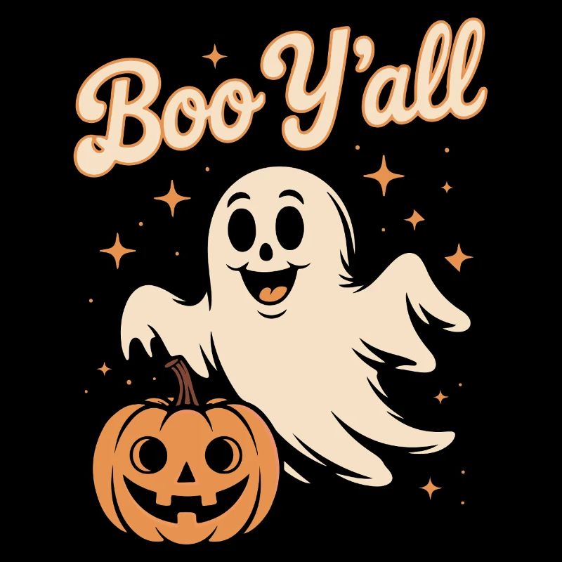 Boo Y all Halloween Funny Ghost