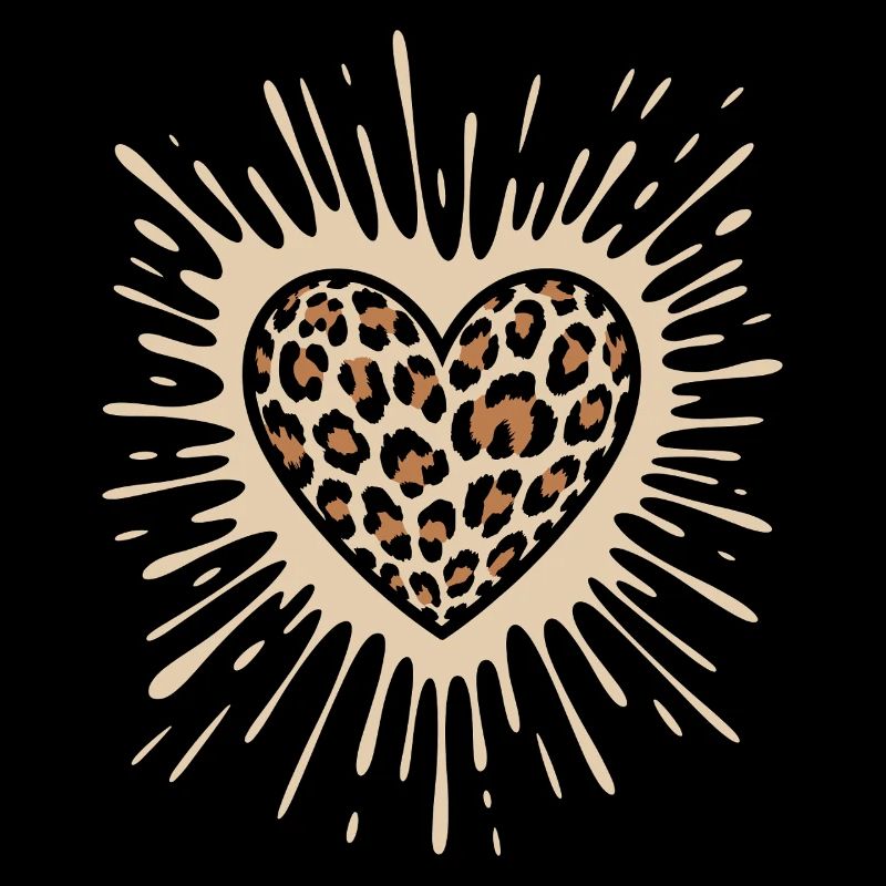 Heart in leopard print