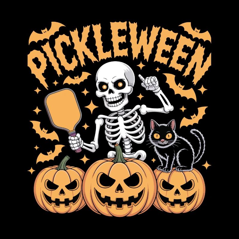 Pickleween Pickleball Player Pumpkin Halloween