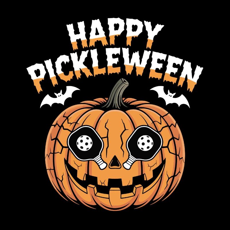 Pickleween Pickleball Player Halloween Pumpkin
