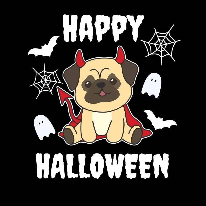 Pug Happy Halloween Devil