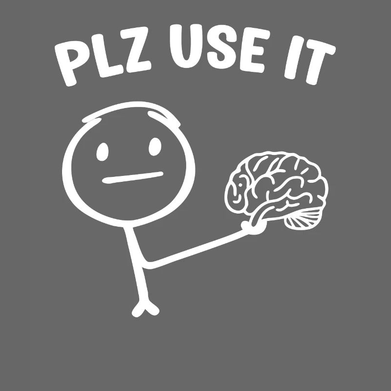 A funny stick figure with brain plz use it