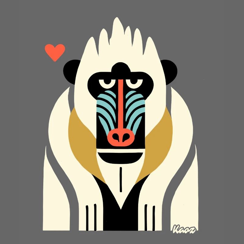 Bold Tribal Mandrill Monkey Illustration