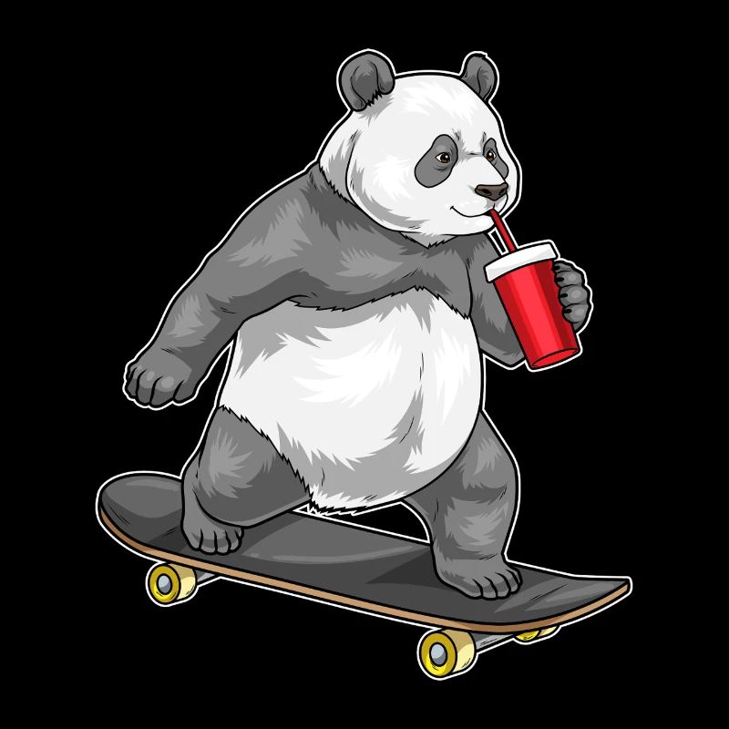 Panda Skater Skateboard