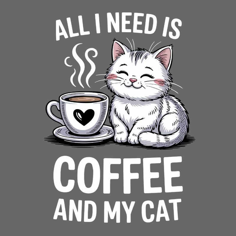 Conception de citation de café et de chat