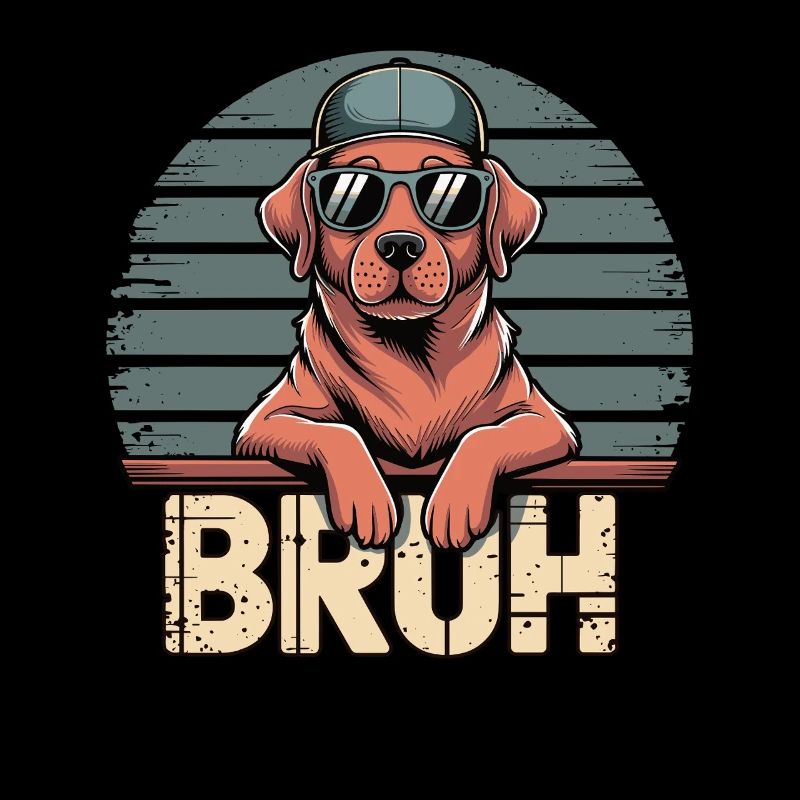 Labrador décontracté avec lunettes de soleil et casquette