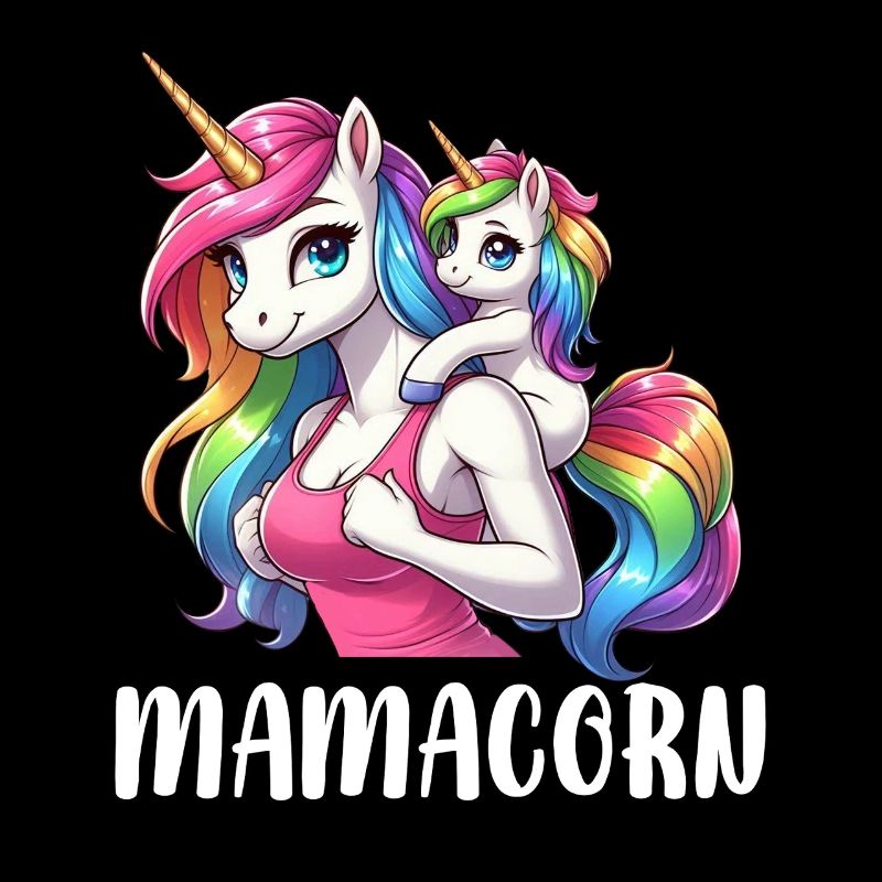 Mamacorn Mama Einhorn Mutter Damen Partnerlook