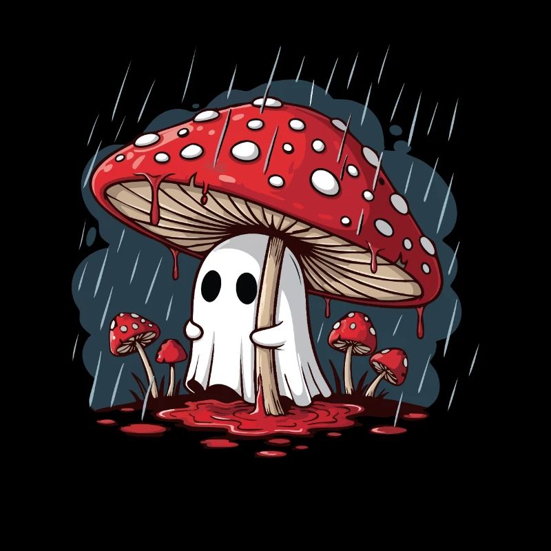 Fly Agaric Ghost — Spooky Halloween Mushroom Ghost