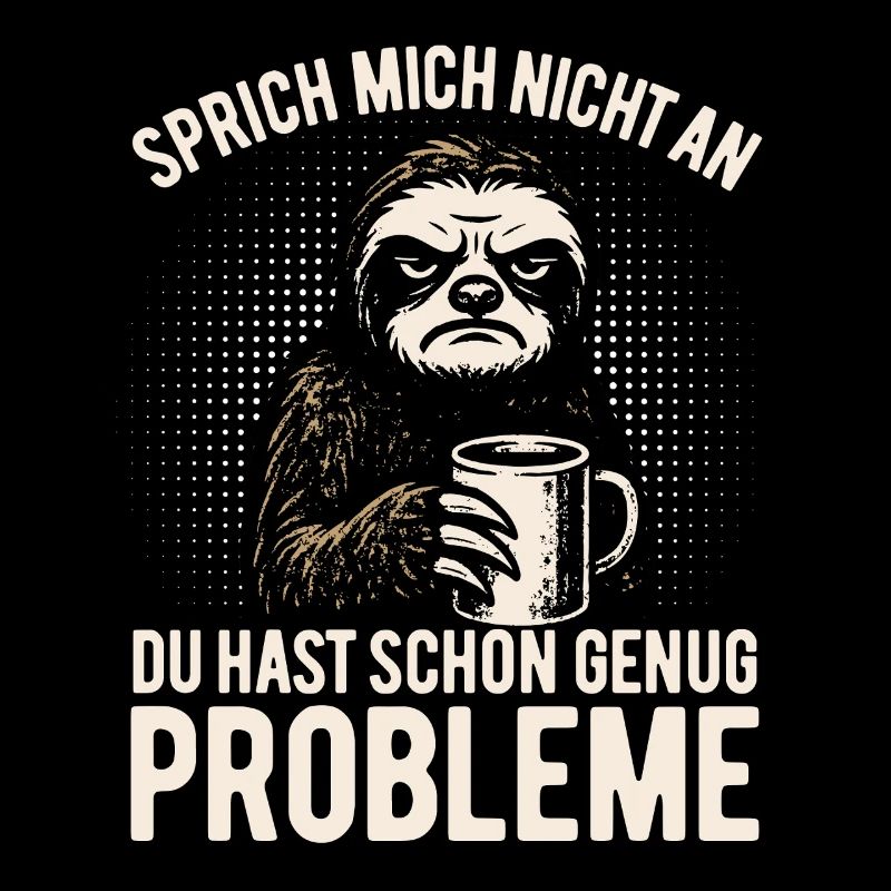  Sprich mich nicht an - Faultier mit Kaffee