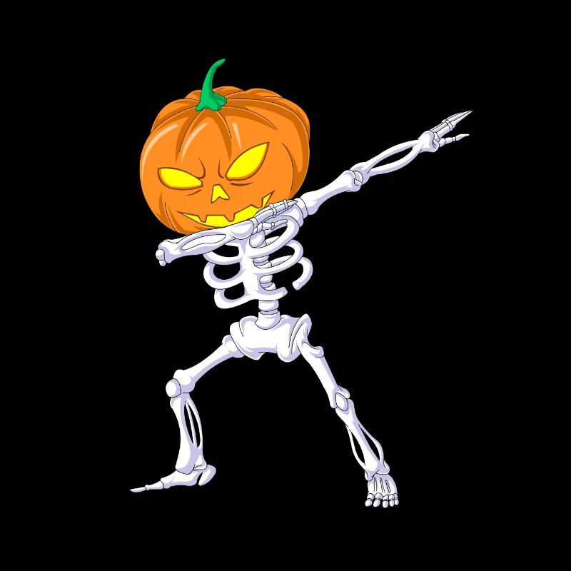 Dabbing Squelette Citrouille