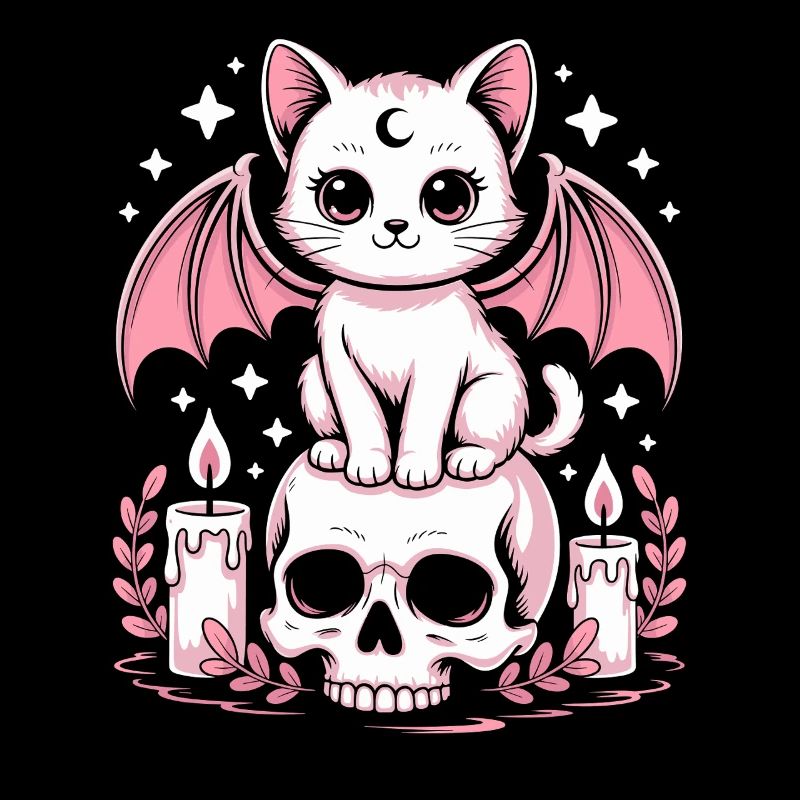 Chat Goth Pastel Kawaii