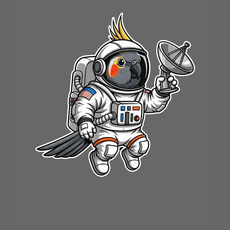 oiseau de l’espace astronaute calopsitte