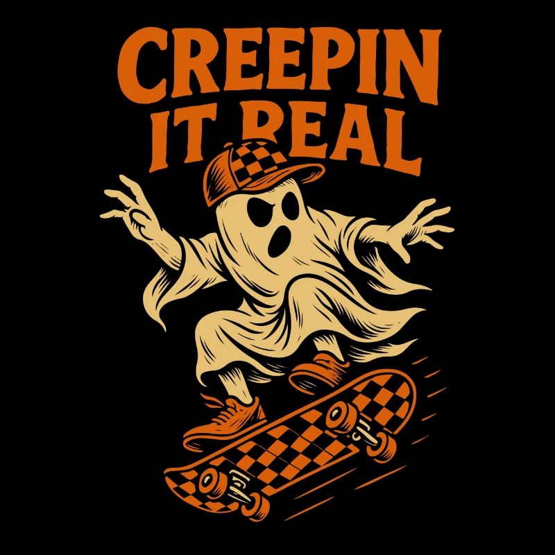 Creepin It Real Halloween Ghost Skateboard