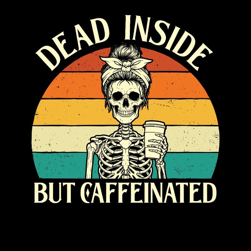 Innerlich tot, aber koffeinhaltiger schwarzer Humor