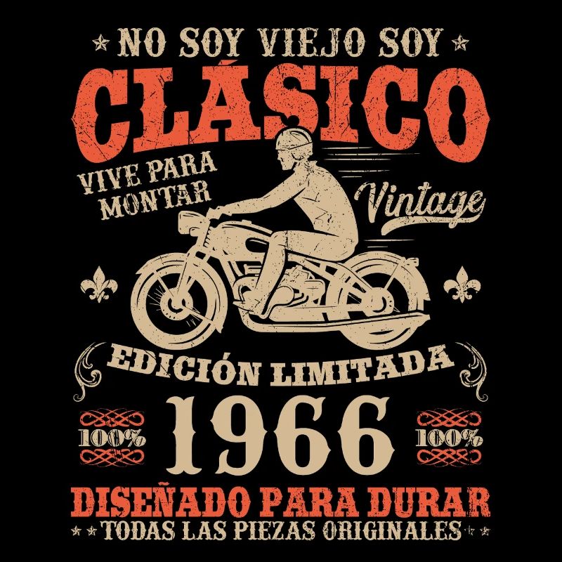 Classic 60 Year Old 1966 Vintage Motorcycle Gift