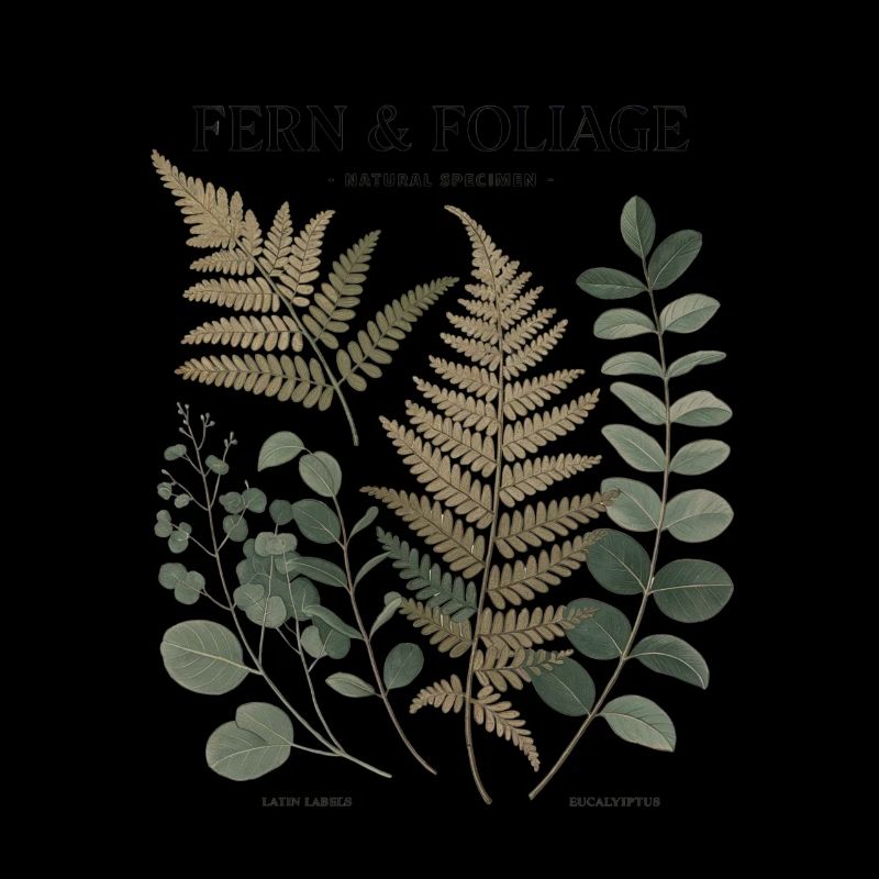 Botanische Kunst - Farn & Blätter