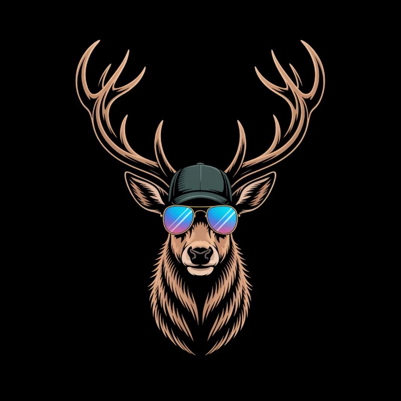 Cooler Hirsch mit Geweih