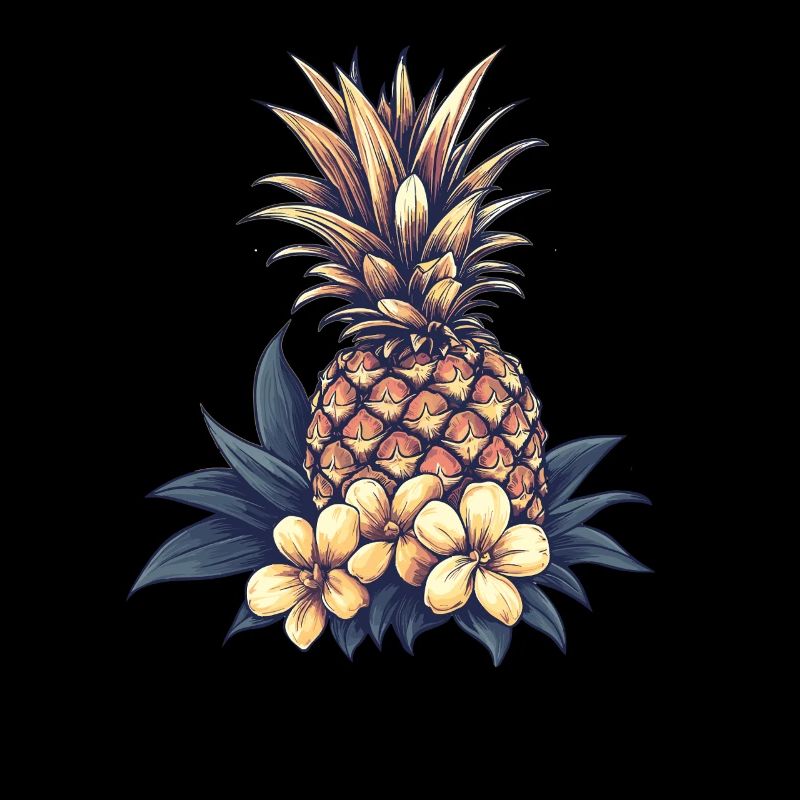 Tropical Pineapple Blossom Pattern