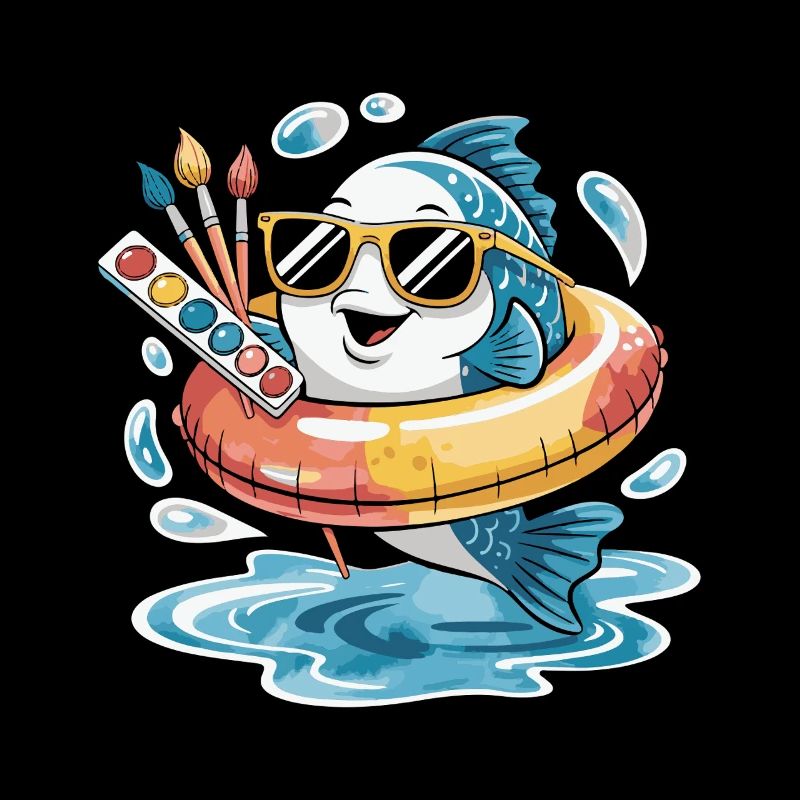 Farbfisch mit Sonnenbrille