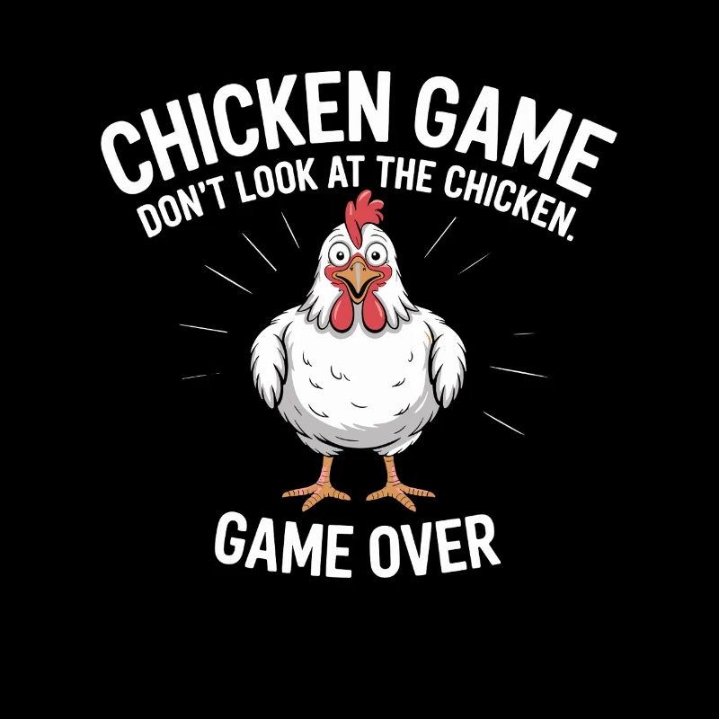 Jeu de poulet Ne regardez pas le jeu de poulet terminé